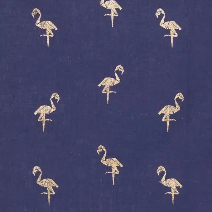 Baumwollstoff Leichte Goldene Flamingos 145 cm Breit Großhandel
