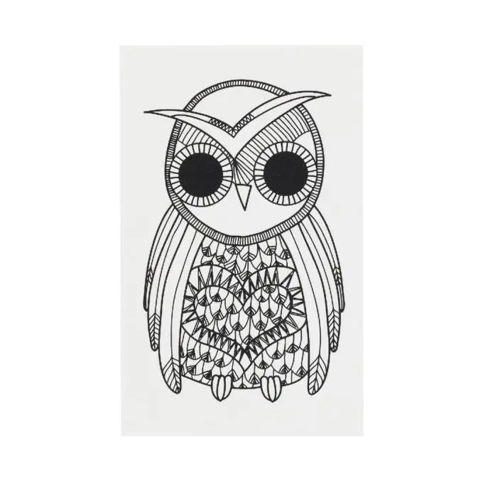 Nur Für Kurze Zeit Thermoklebendes Eulenmotiv – Schwarz