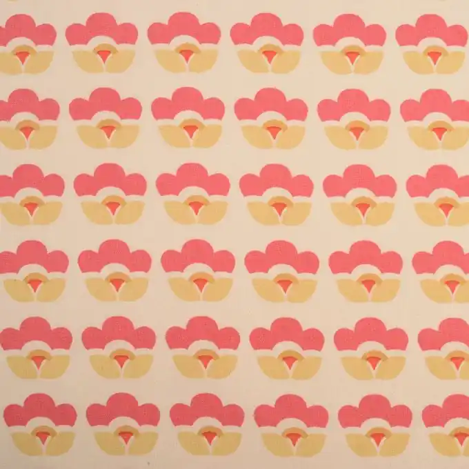 Kostenloser Versand Baumwollstoff Blumen Scandi rosa