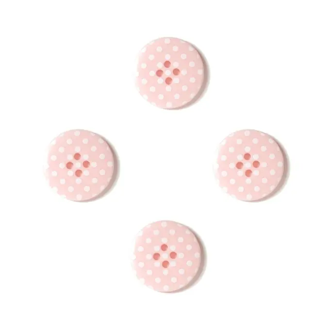 Knöpfe Vichy mit Punkten rosa weiß 25 mm Meistverkauft