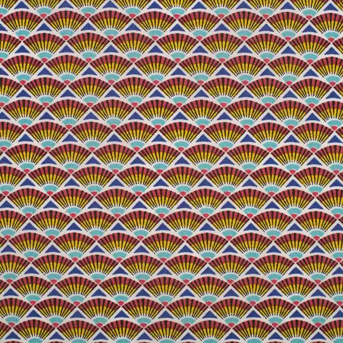 Baumwollstoff Fächer Rot 150 cm Breite Neue Ware