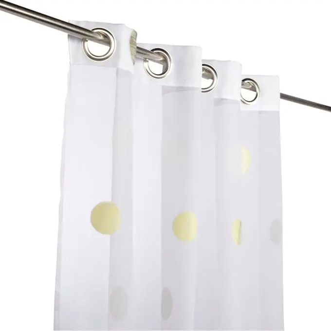 Jacquard-Étamine-Vorhang Große Punkte L140xH240cm Kostenfreie Lieferung