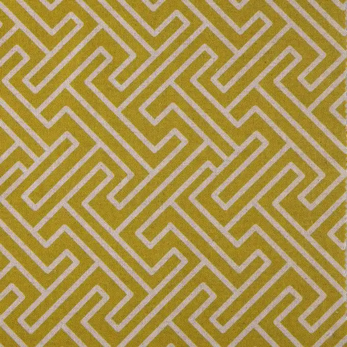 Zertifiziert Baumwollstoff Dickes Labyrinth Gelb – 140 cm Breite