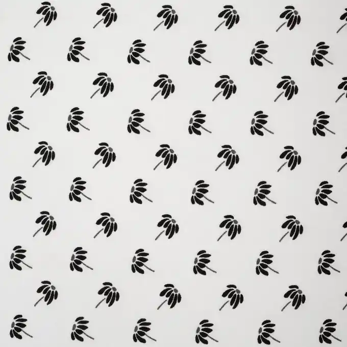 Viskosestoff mit schwarzen Blumen 135 cm Breite Kostenloser Versand