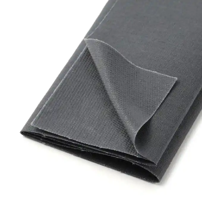 Thermoklebender Streifen aus Baumwolle, dunkelgrau Handgefertigt