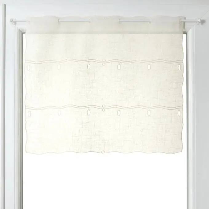 Gardine mit modularem Leinen-Look in 45cm Länge Mengenrabatt