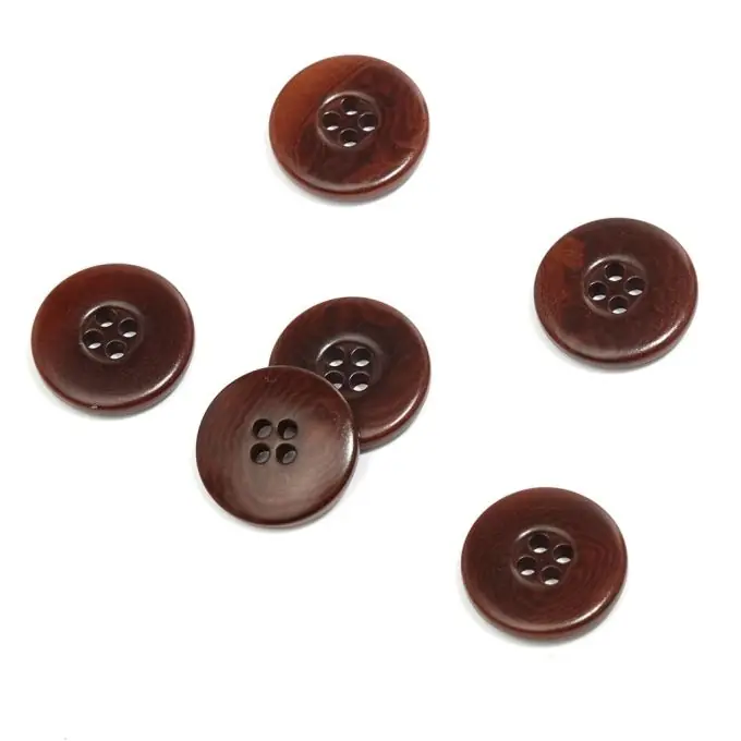 Aktuell Corozo-Knopf 4-Loch 18mm Braun
