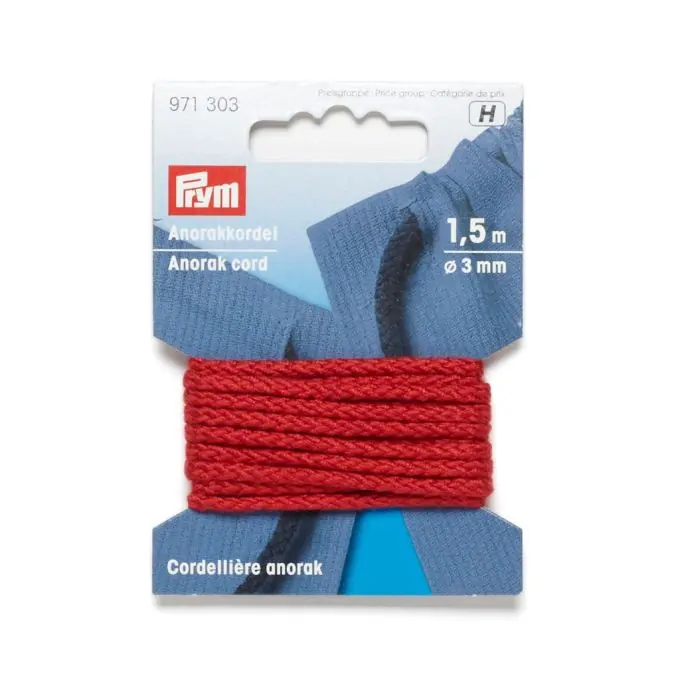 Kordel für Anorak, rot Hochwertig