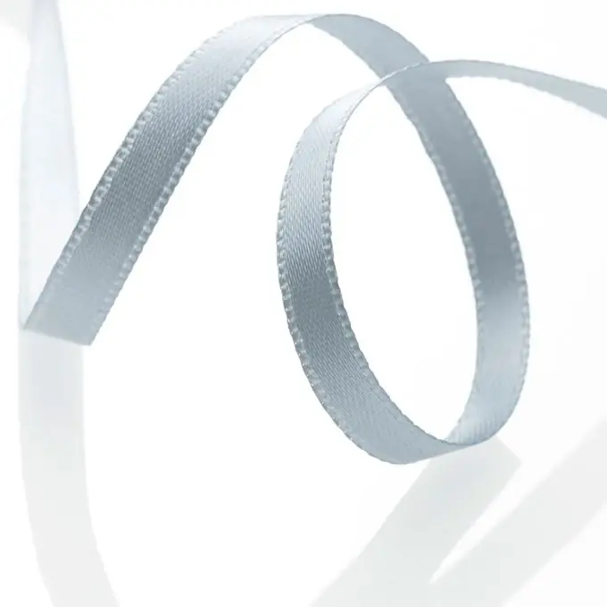 Doppelseitiges Satinband 6mm Hellgrau Preisreduziert