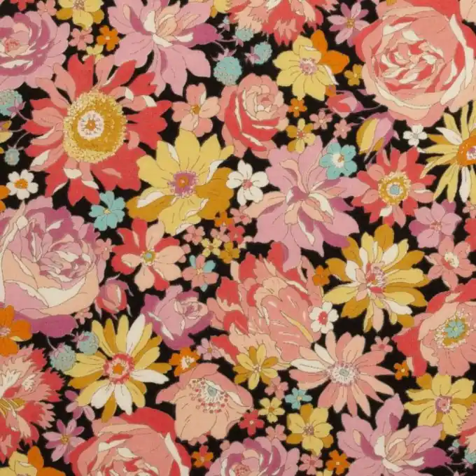 Popeline-Stoff mit Großblumenmuster 112cm Breite Ab Werk