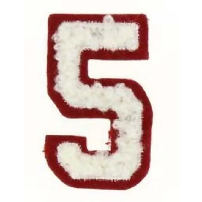 Hochwertig Bügelbild Zahl 5