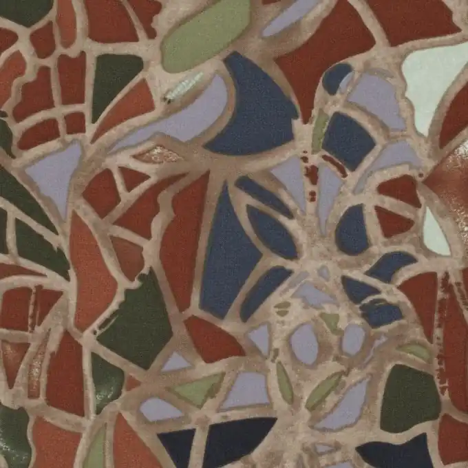 Mega-Angebot Voile-Stoff Gemusterter Maler Khaki/Beige 145cm Breite