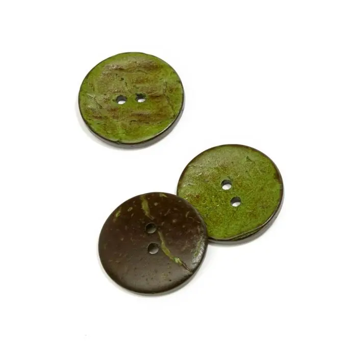 Kokosnussknopf 2-Loch 25mm Grün Rabatt