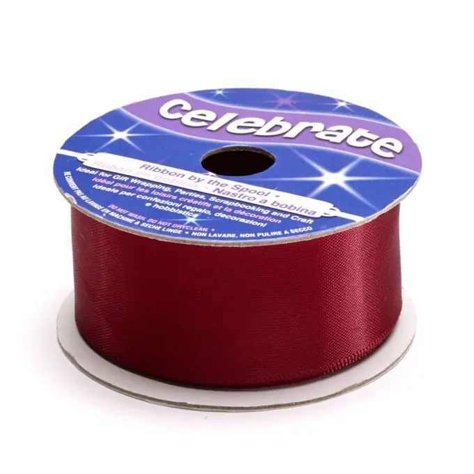 Top-Seller Satinbandspule, bordeauxfarben, 25 mm