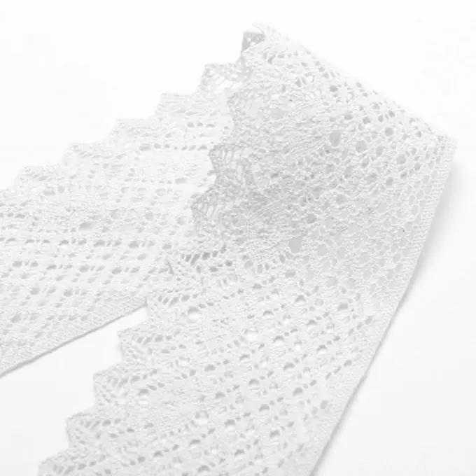 Spitzenband 100% Baumwolle weiß 8 cm Exklusiv