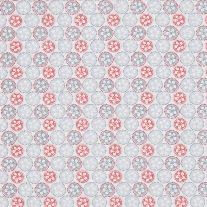 Sonderangebot Baumwollstoff Blumen und Kreise 140 cm Breite