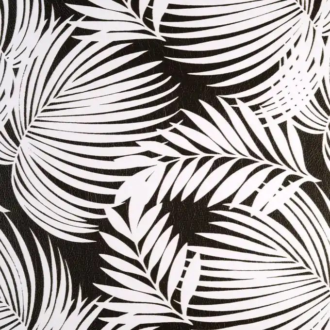 Schwarzes Kunstleder Palme Brésil 140 cm Breite Markenprodukt