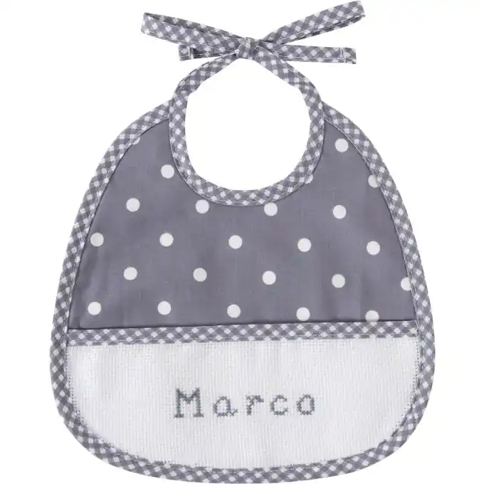 Gratis Versand Stickerei-Lätzchen Blaugrau 3 Monate