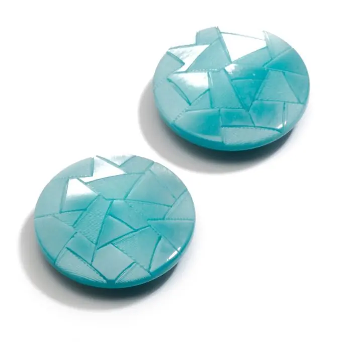 Handgefertigt Lasergravur Knopf 22mm Türkis Imitat-Perlmutter