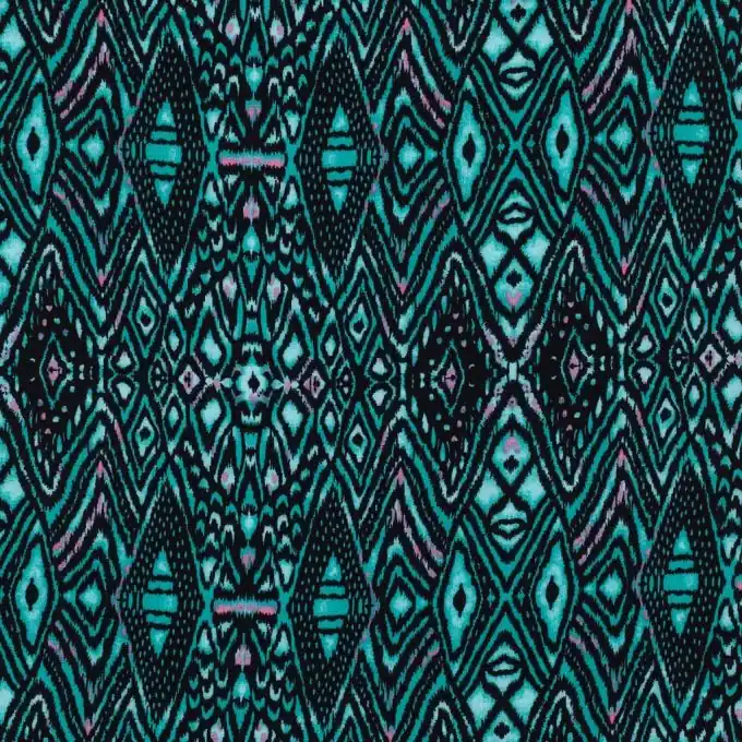 Ethnische Viskose Grün 140cm Stoffbreite Neu