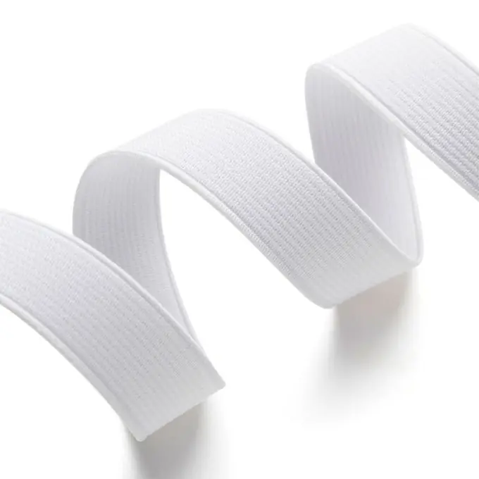 Geripptes Gummiband, weiß Jetzt Kaufen