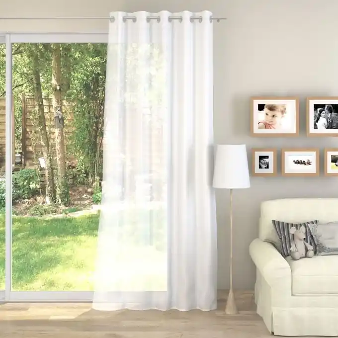 Voile Stéphie Weiß 300cm Breite Bleiband Gardine Versand Am Gleichen Tag