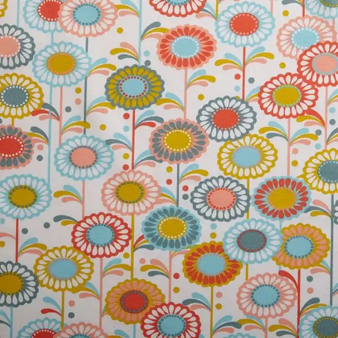 Cretonne-Stoff Blumenmuster Fifties 145 cm Breite Expressversand