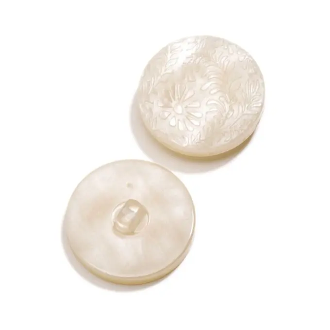 Jaspis-Blumenknopf 27mm Ecru mit Lasergravur Mega-Angebot