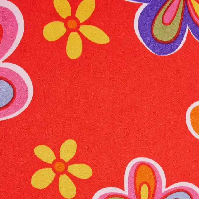 Weltweiter Versand Satin Stoff Blumenmuster 145 cm Breite Multicolor