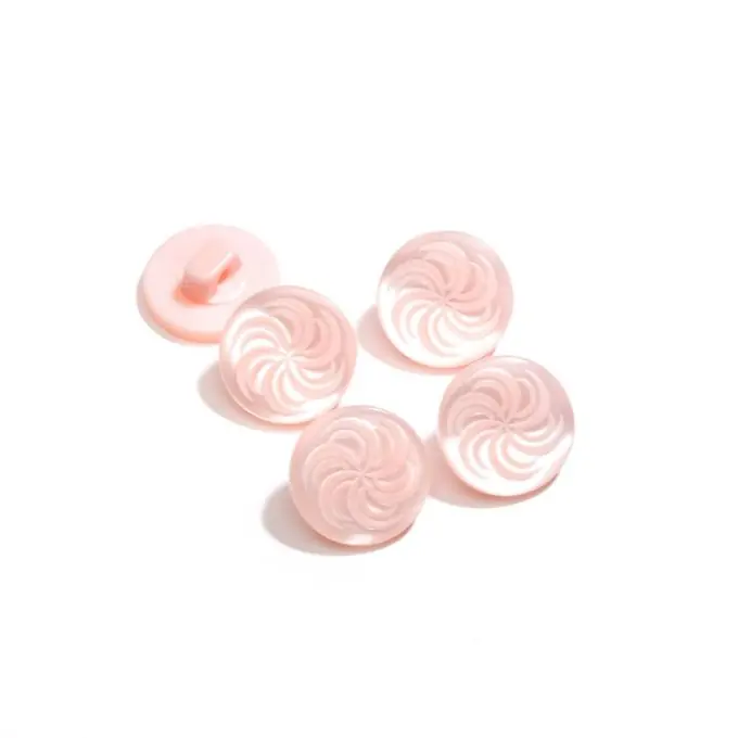 Premium Spiralförmiger Knopf 13mm Rosa mit Lasergravur