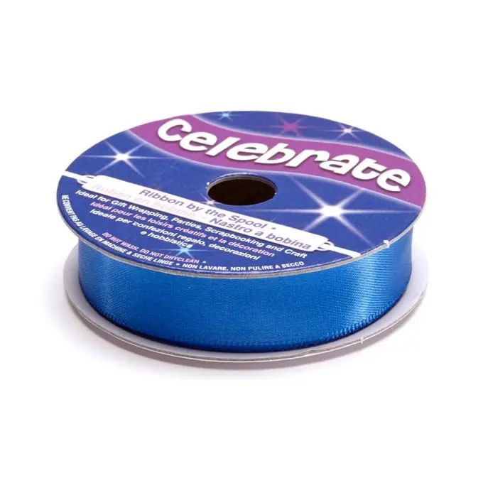 Satinbandspule, blau, 13 mm Markenware