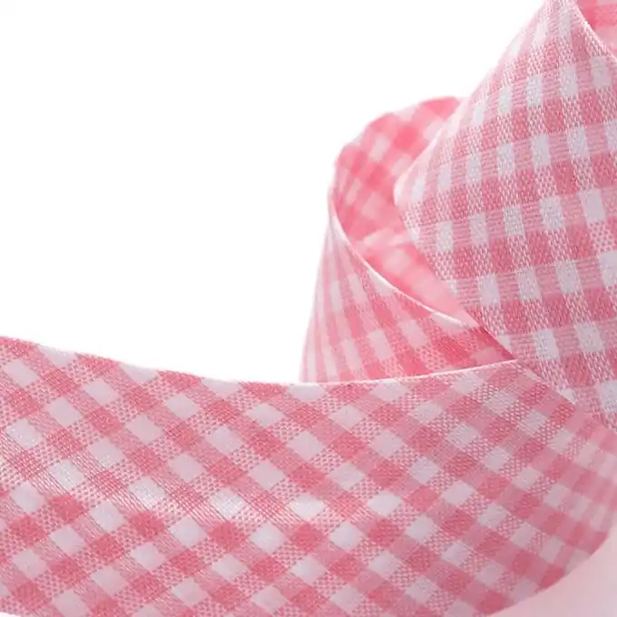 Solange Der Vorrat Reicht Schrägband Vichy – Rosafarben