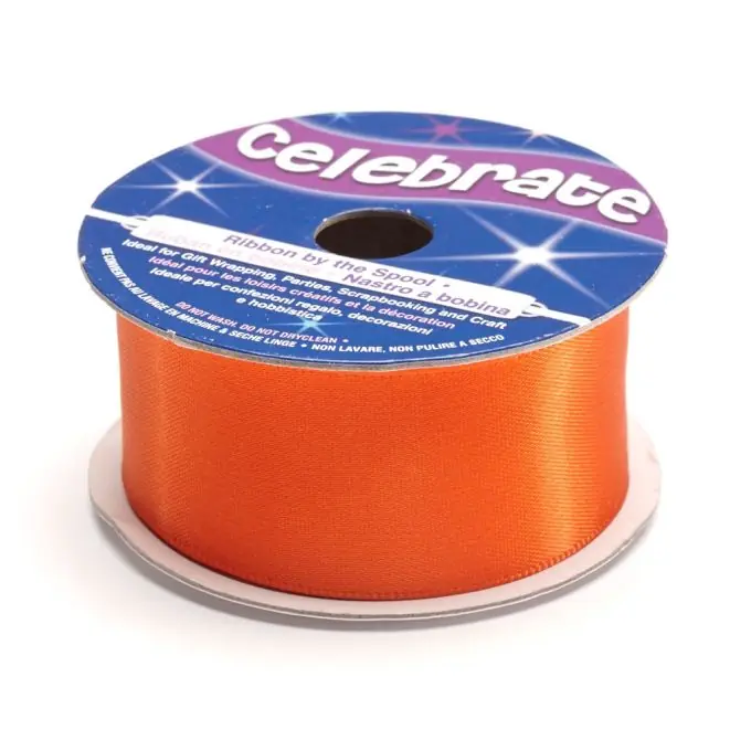 Premium Satinbandspule, orange, 38 mm