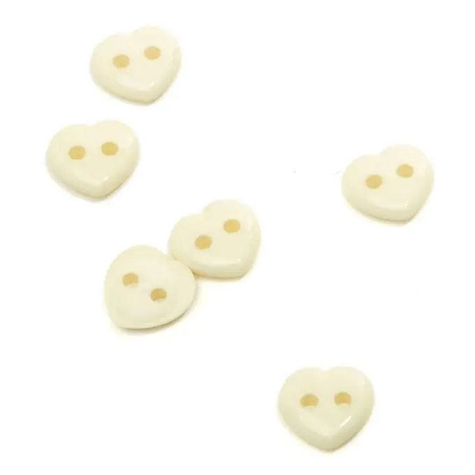 Gelber Herzknopf 2-Loch 10mm Nur Heute