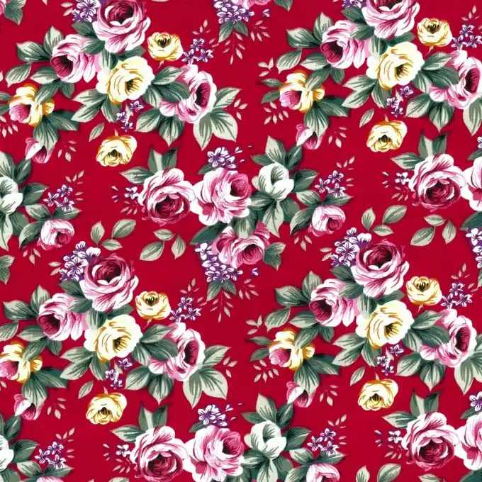 Ausverkauf Baumwollpopeline Blumenmuster 140cm Breite