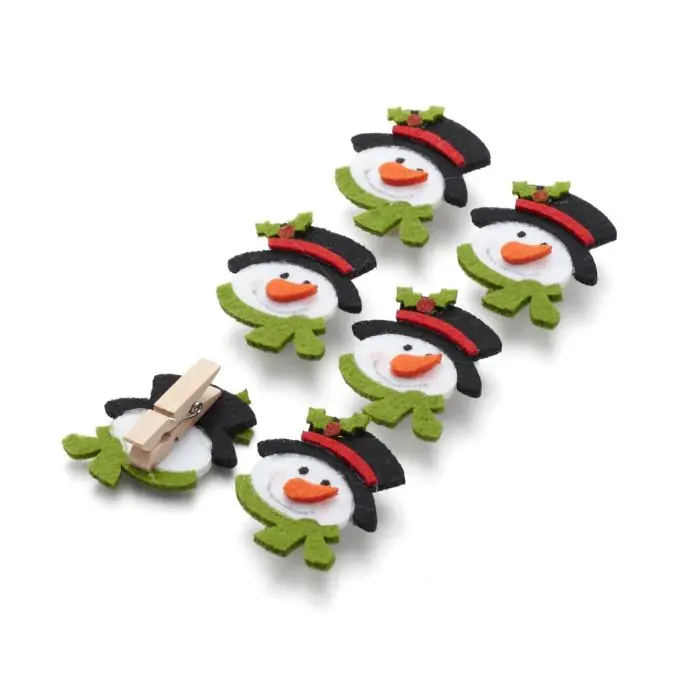 Ausverkauf Filz-Miniklammern Schneemänner – Deko-Zubehör
