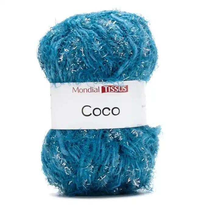 Echt Strickgarnknäul Coco Silbern/Blau