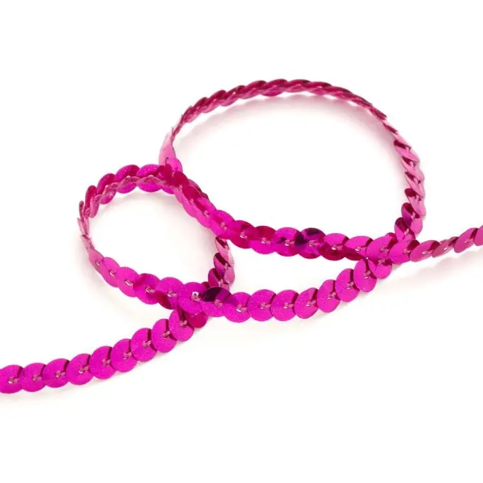 Sequin-Band 6mm Fuchsia Länge – Dekoband Handgefertigt