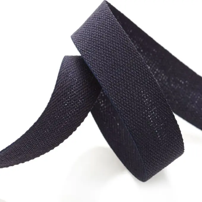 Weltweiter Versand Band aus Baumwoll-Köperstoff – Marineblau