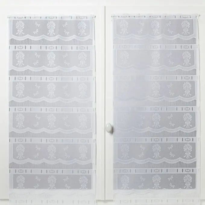 Direktkauf Modulierbare Scheibengardinen mit Blumensträußen