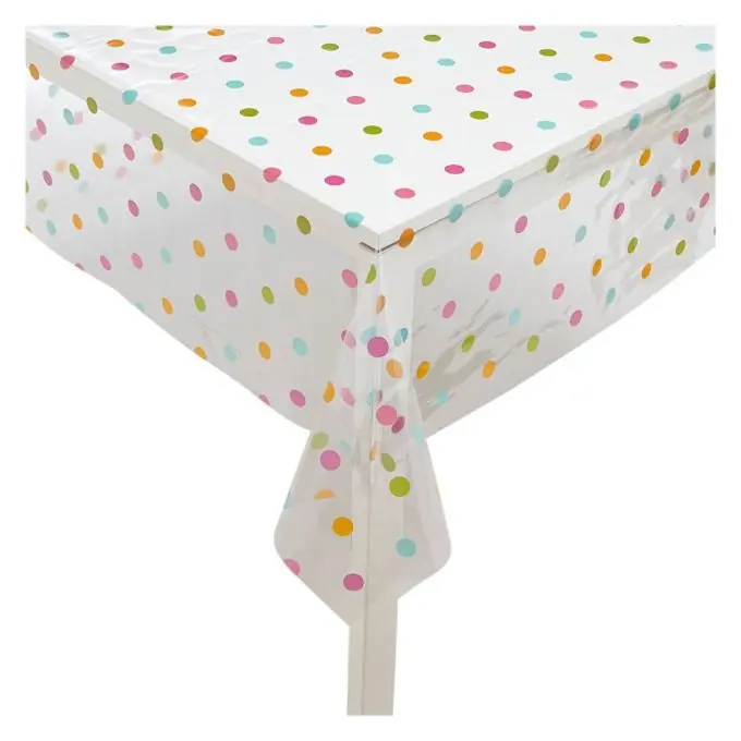 Bestpreis Transparente Tischdecke mit Punkten 140cm Breite