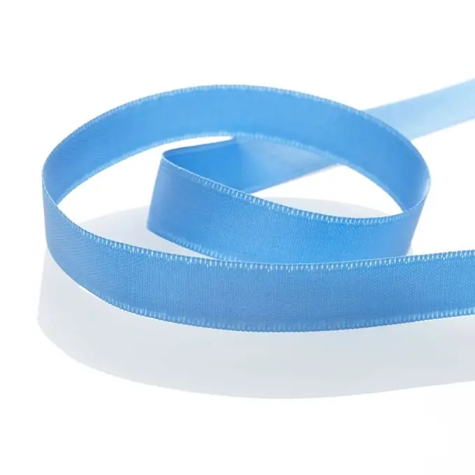 Neue Kollektion Doppelseitiges Satinband 11 mm Mittelblau