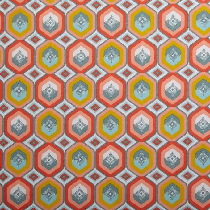 Knallerangebot Hexagon Cretonne Stoff 145cm Breite