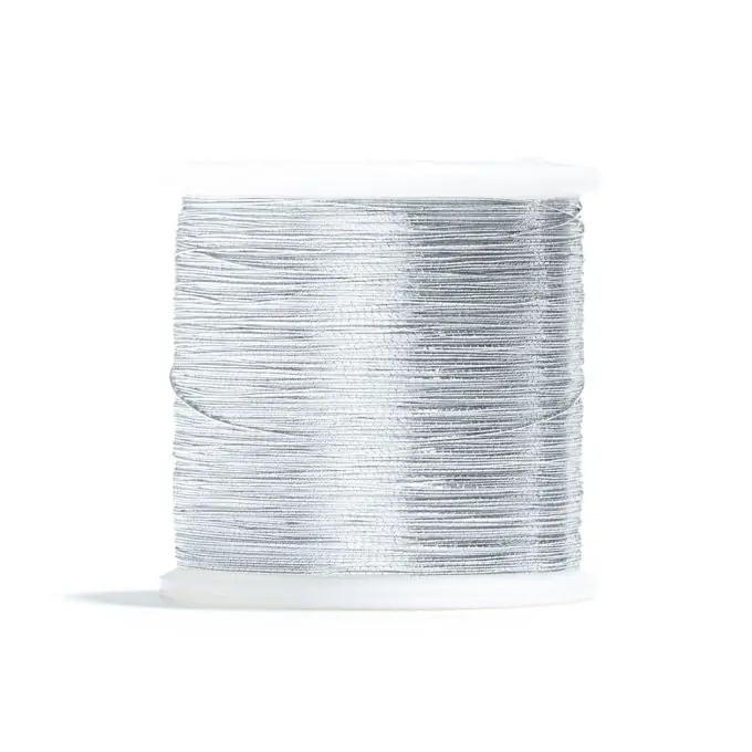 Kracherpreis Metallgarnspule, silberfarben, 91 Meter