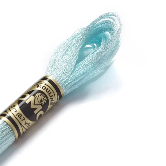 Neu Mouliné-Faden metallisch 8m blau