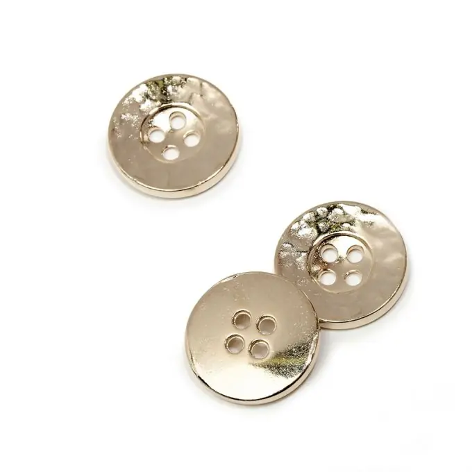 Garantierte Lieferung Goldener 18mm Vierloch-Metallknopf mit Hammeroptik