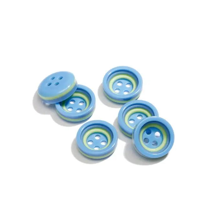 Preis Gesenkt 4-Loch Knopf 12 mm Himmelblau Feine Wulst