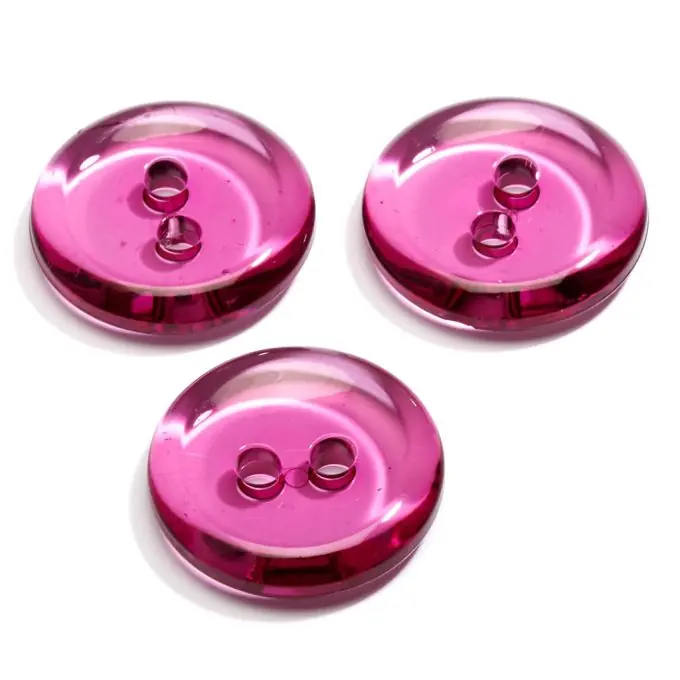 Transparenter 2-Loch Knopf 27 mm Violett – Schalenform Ab Werk