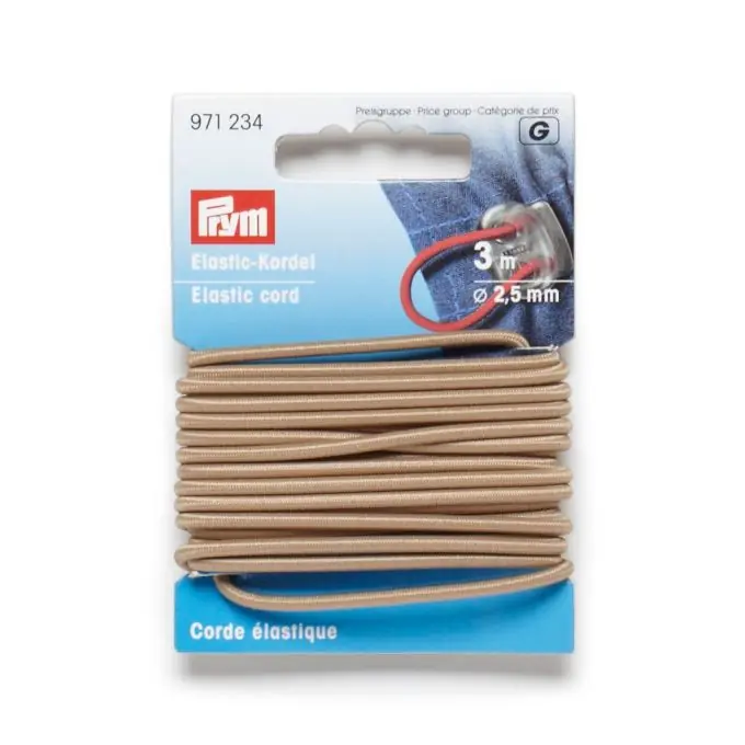 Elastische Kordel, 2,5 mm, beige Top-Preis
