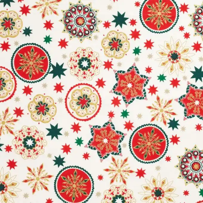 Bedruckter Cretonne-Stoff Rosaces 140 cm Breite Knallerangebot